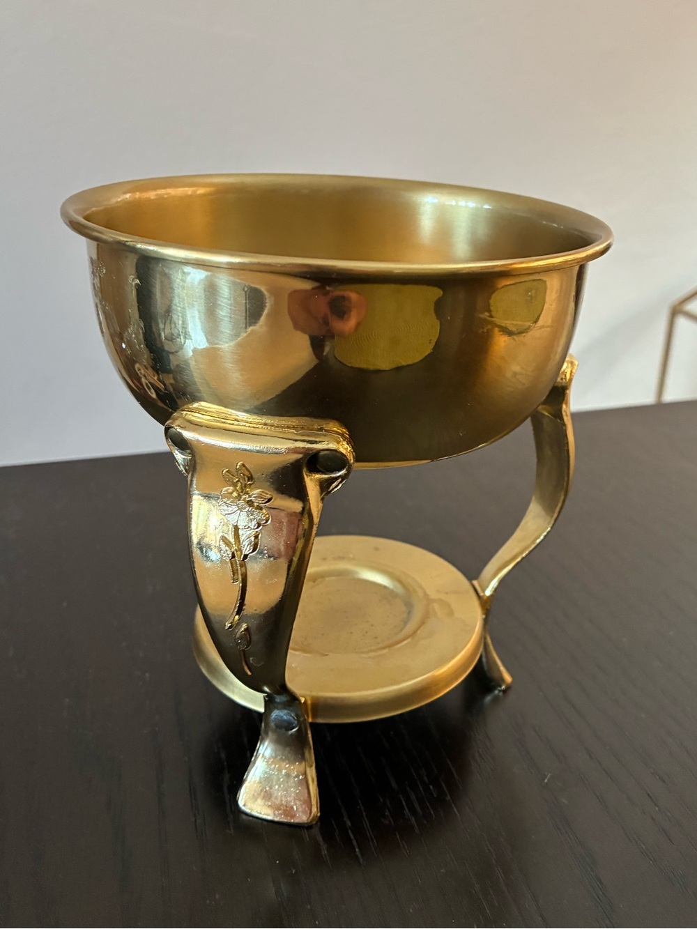 Source Unknown Brass Footed Bowl with Decorative Legs - Gold